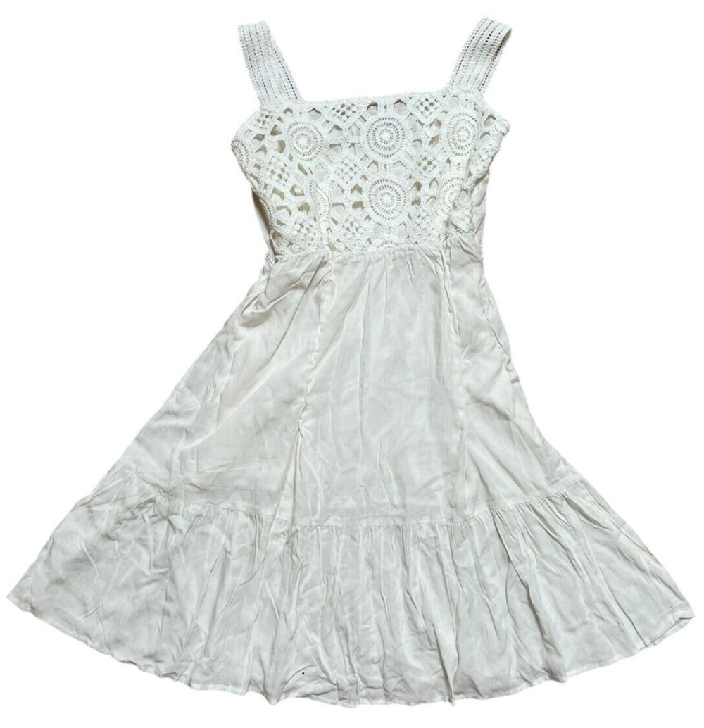 Muke Oneplus White Sundress Circular Patterned Large L